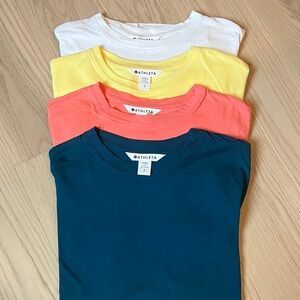 Athleta True Cotton Cropped Tee x 4